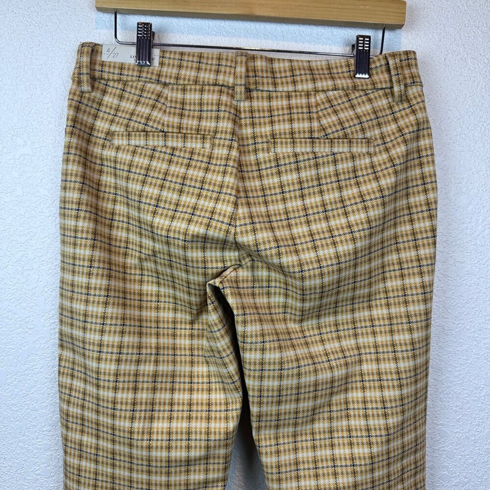 NWT Liverpool Yellow Plaid Trousers Womens Size 4 Rockabilly Pin Up Goth Retro - Picture 8 of 11